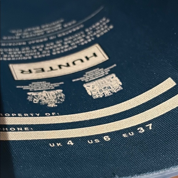 Hunter Women Blue Sparkling Shiny Gloss Rain Boots Size 6 - Picture 3 of 9